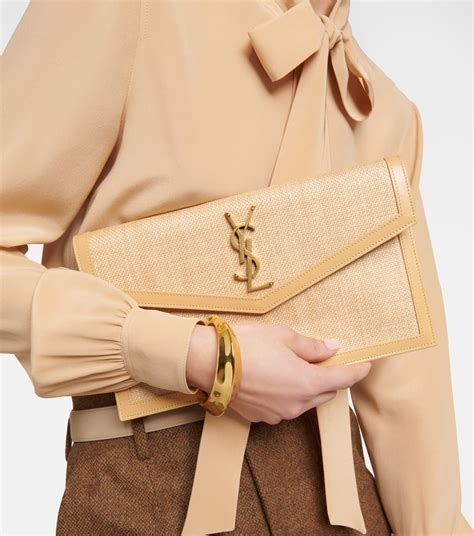 YSL raffia clutch